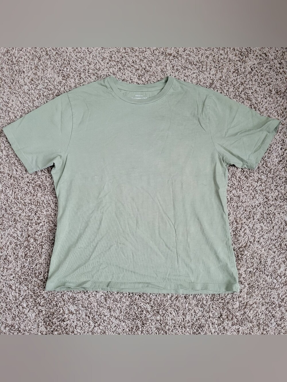 Abercrombie & Fitch Relaxed Tee Shirt Top Olive Green Crew Neck Small